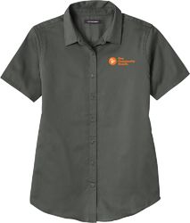 Image of Tapered Cut Short Sleeve Twill Shirt