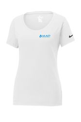 Image of Nike Ladies Dri-FIT Cotton/Poly Scoop Neck Tee. NKBQ5234