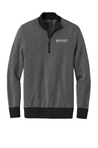 Brooks Brothers Washable Merino Birdseye 1/4-Zip Sweater BB18412 image thumbnail