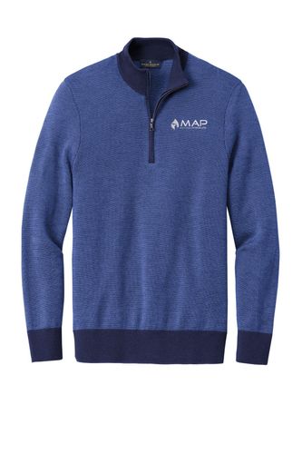 Brooks Brothers Washable Merino Birdseye 1/4-Zip Sweater BB18412 image thumbnail
