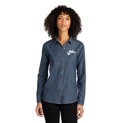 Image of Port Authority Ladies Long Sleeve Perfect Denim 