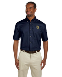 Image of Men's Easy Blend Short-Sleeve Twill Shirt with Stain-Release
