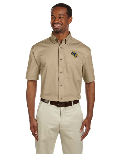 Men's Easy Blend Short-Sleeve Twill Shirt with Stain-Release image thumbnail