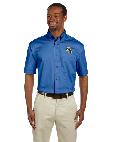 Men's Easy Blend Short-Sleeve Twill Shirt with Stain-Release image thumbnail