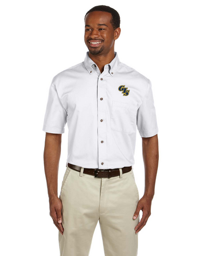 Men's Easy Blend Short-Sleeve Twill Shirt with Stain-Release image thumbnail