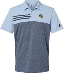 Image of Heathered Colorblocked 3-Stripes Polo - A508