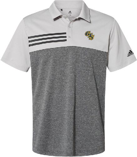 Heathered Colorblocked 3-Stripes Polo - A508 image thumbnail