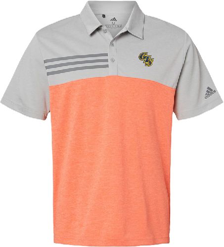 Heathered Colorblocked 3-Stripes Polo - A508 image thumbnail
