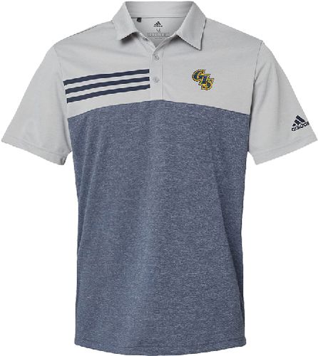 Heathered Colorblocked 3-Stripes Polo - A508 image thumbnail