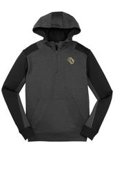 Image of Sport-Tek Tech Fleece Colorblock 1/4-Zip Hooded Sweatshirt. ST249