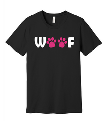 Image of Woof Bella + Canvas Unisex Jersey T-Shirt (Black)