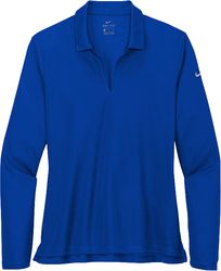 Image of Ladies Nike Dri-Fit Micro Pique Long Sleeve Polo (D)