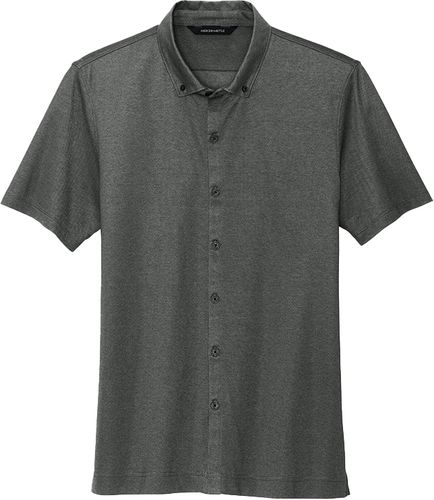 Mens Stretch Pique Full Button Polo (D) image thumbnail