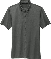 Image of Mens Stretch Pique Full Button Polo (D)