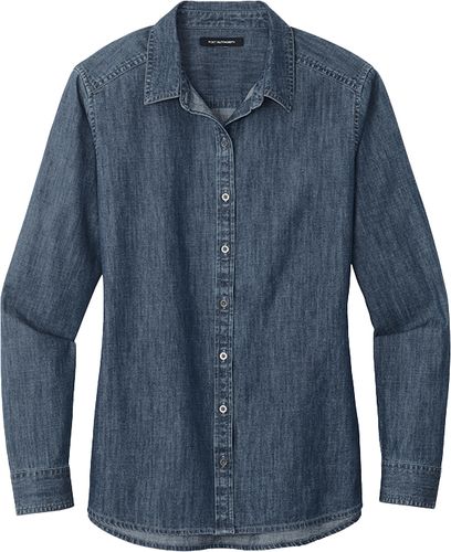 Ladies Long Sleeve Denim Shirt (D) image thumbnail