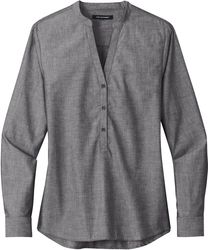 Image of Ladies Long Sleeve Chambray Easy Care Shirt (D)