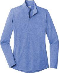 Image of Sport Tek Ladies Triblend Wicking 1/4 Zip Pullover (D)