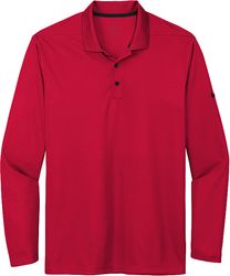 Image of Mens Nike Dri-Fit Micro Pique Long Sleeve Polo (RED)