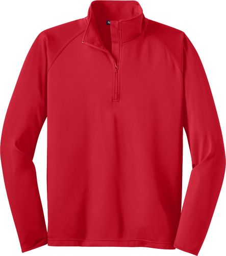 Mens Sport Wick Stretch 1/2 Zip Pullover (RED) image thumbnail