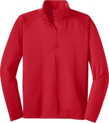 Image of Mens Sport Wick Stretch 1/2 Zip Pullover (RED)