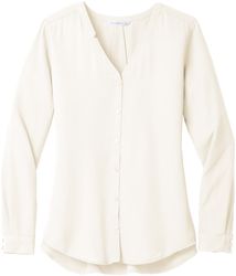 Image of Ladies Long Sleeve Button Front Blouse (L)