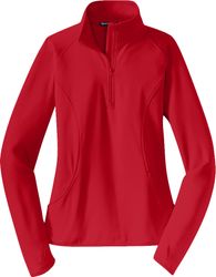 Image of Ladies Sport Wick Stretch 1/2 Zip Pullover (RED)