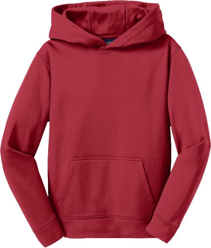 Youth Sport Wick Fleece Hooded Pullover (RED) image thumbnail