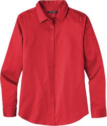 Image of Ladies Long Sleeve Super Pro React Twill Shirt (RED)