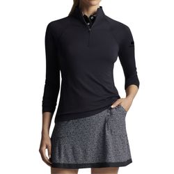 Image of Peter Millar Ladies' Black Perth Quarter Zip Pullover