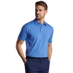 Image of Peter Millar Men's Sapphire Drum Striped Polo