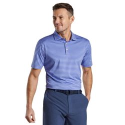 Image of Peter Millar Men's Purple Rose Drum Striped Polo