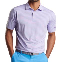 Image of Peter Millar Men's Petal Purple Drum Striped Polo