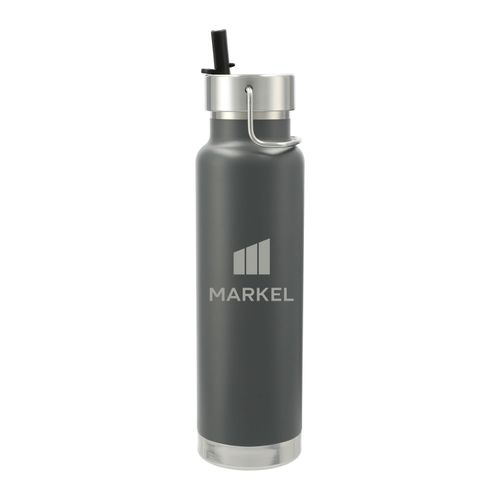 Charcoal 25oz Stainless Steel Water Bottle with Straw image thumbnail