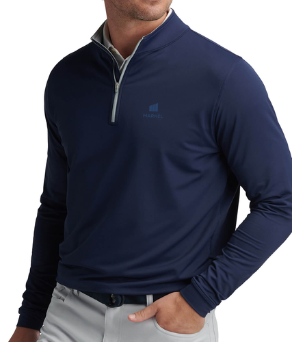 Peter Millar Men's Navy Perth Quarter Zip Pullover image thumbnail