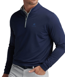 Image of Peter Millar Men's Navy Perth Quarter Zip Pullover