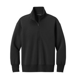 Image of Ladies' Black Soft Spacer Quarter Zip