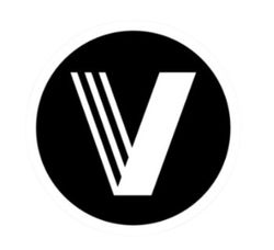 Image of Black and White VettaFi V Circle Sticker 