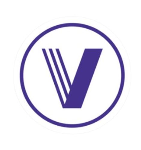 White and Purple VettaFi V Circle Sticker  image thumbnail