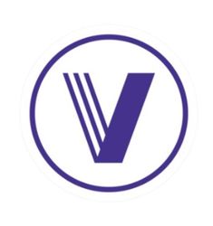 Image of White and Purple VettaFi V Circle Sticker 