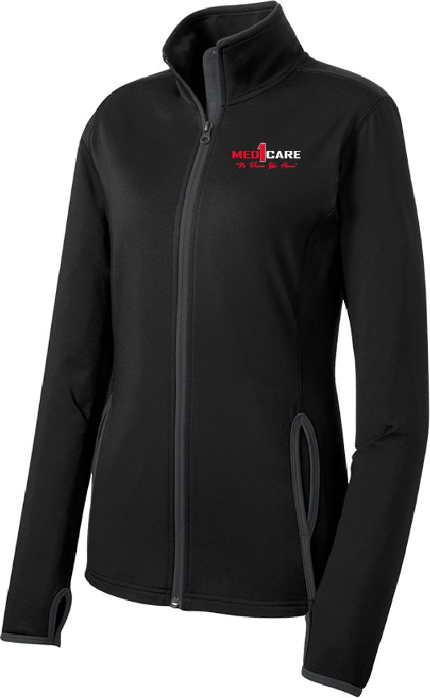 Sport-Tek® Ladies Sport-Wick® Stretch Contrast Full-Zip Jacket.  LST853 primary image