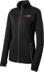 Image of Sport-Tek® Ladies Sport-Wick® Stretch Contrast Full-Zip Jacket.  LST853