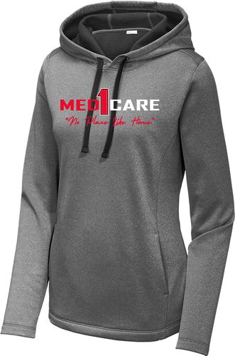 Sport-Tek Ladies PosiCharge Sport-Wick Heather Fleece Hooded Pullover. LST264 image thumbnail