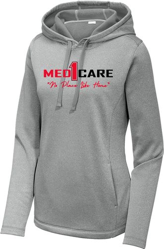 Sport-Tek Ladies PosiCharge Sport-Wick Heather Fleece Hooded Pullover. LST264 image thumbnail