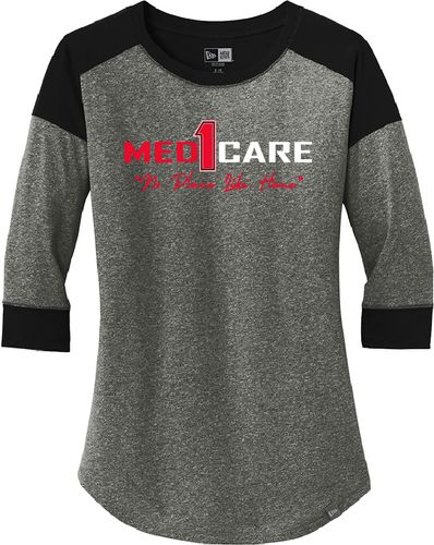 New Era Ladies Heritage Blend 3/4-Sleeve Baseball Raglan Tee. LNEA104 image thumbnail