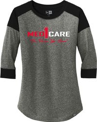 Image of New Era Ladies Heritage Blend 3/4-Sleeve Baseball Raglan Tee. LNEA104
