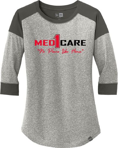 New Era Ladies Heritage Blend 3/4-Sleeve Baseball Raglan Tee. LNEA104 image thumbnail
