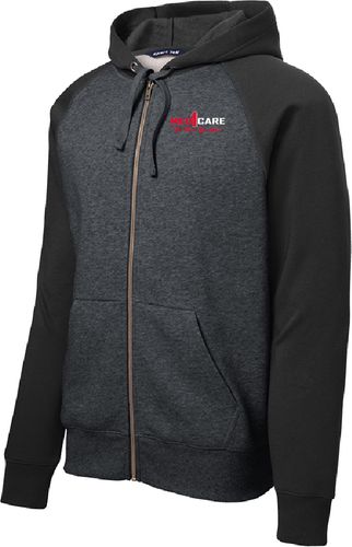 Sport-Tek Raglan Colorblock Full-Zip Hooded Fleece Jacket. ST269 image thumbnail