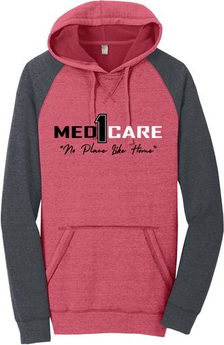 District Young Mens Lightweight Fleece Raglan Hoodie. DT196 image thumbnail