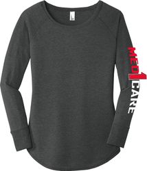 Image of District Women's Perfect Tri Long Sleeve Tunic Tee. DT132L