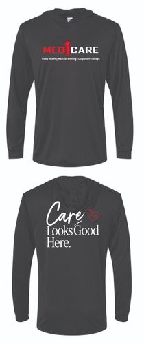 Care Looks Good Here Jerzees Classics Unisex Cotton Long Sleeve Hooded T-Shirt 363LH image thumbnail